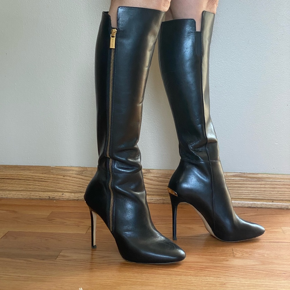 Michael Kors - Clara Black Leather Knee High Boots